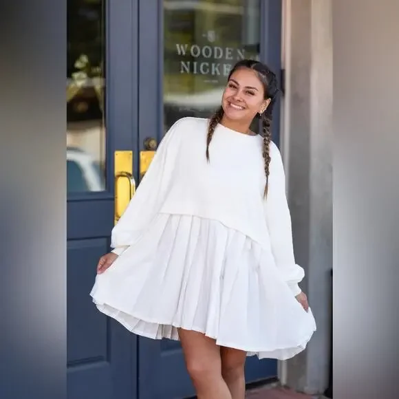 Free People Eleanor Sweatshirt Grey Combo L - Picture 5 of 14